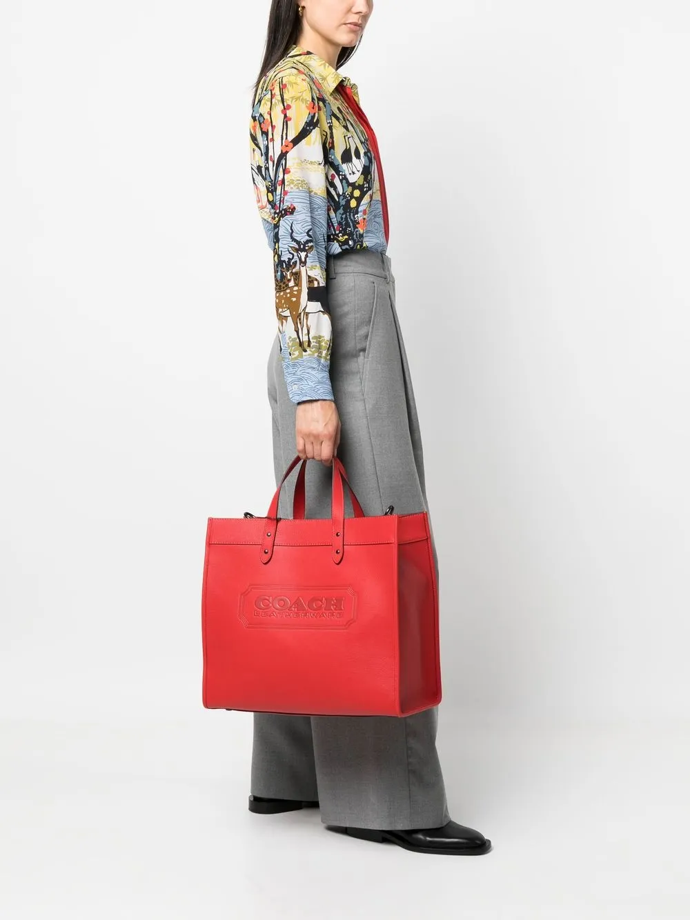 Coach Embossedlogo Tote Bag In Red ModeSens