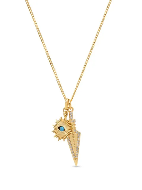 Nialaya Jewelry dagger and evil eye pendant necklace