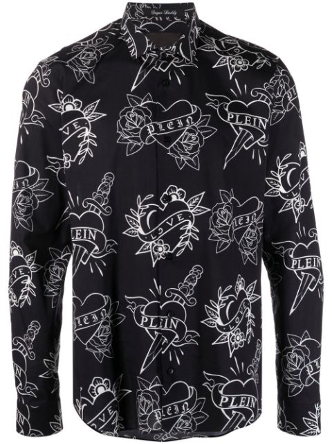 Philipp Plein logo-print shirt Men