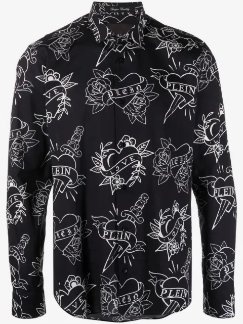 Philipp Plein camisa con logo estampado