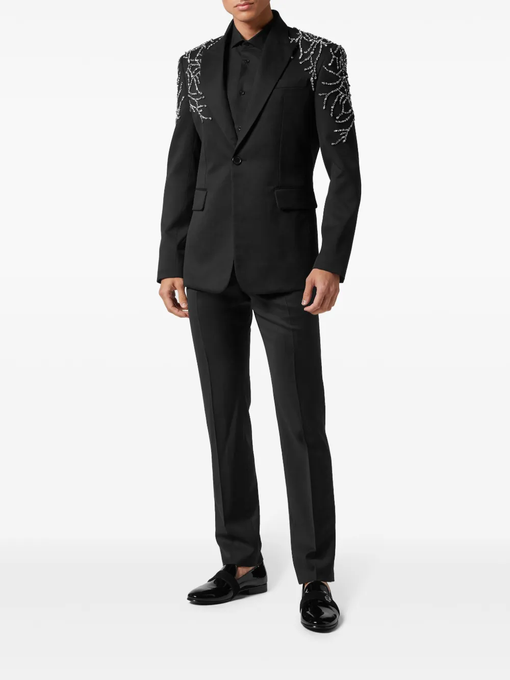 Philipp Plein crystal-embellished blazer - Zwart