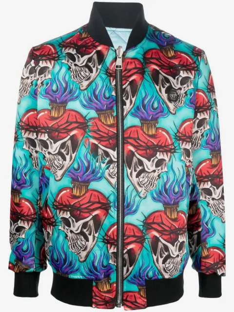 Philipp Plein chamarra bomber con motivo tatuaje