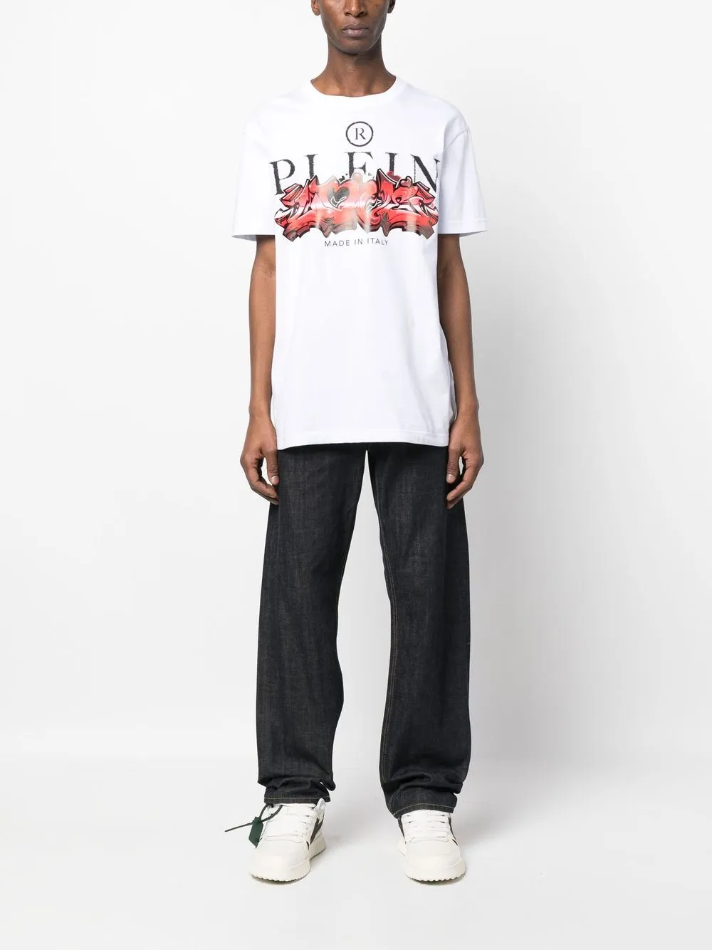 Shop Philipp Plein Logo-print Cotton T-shirt In White