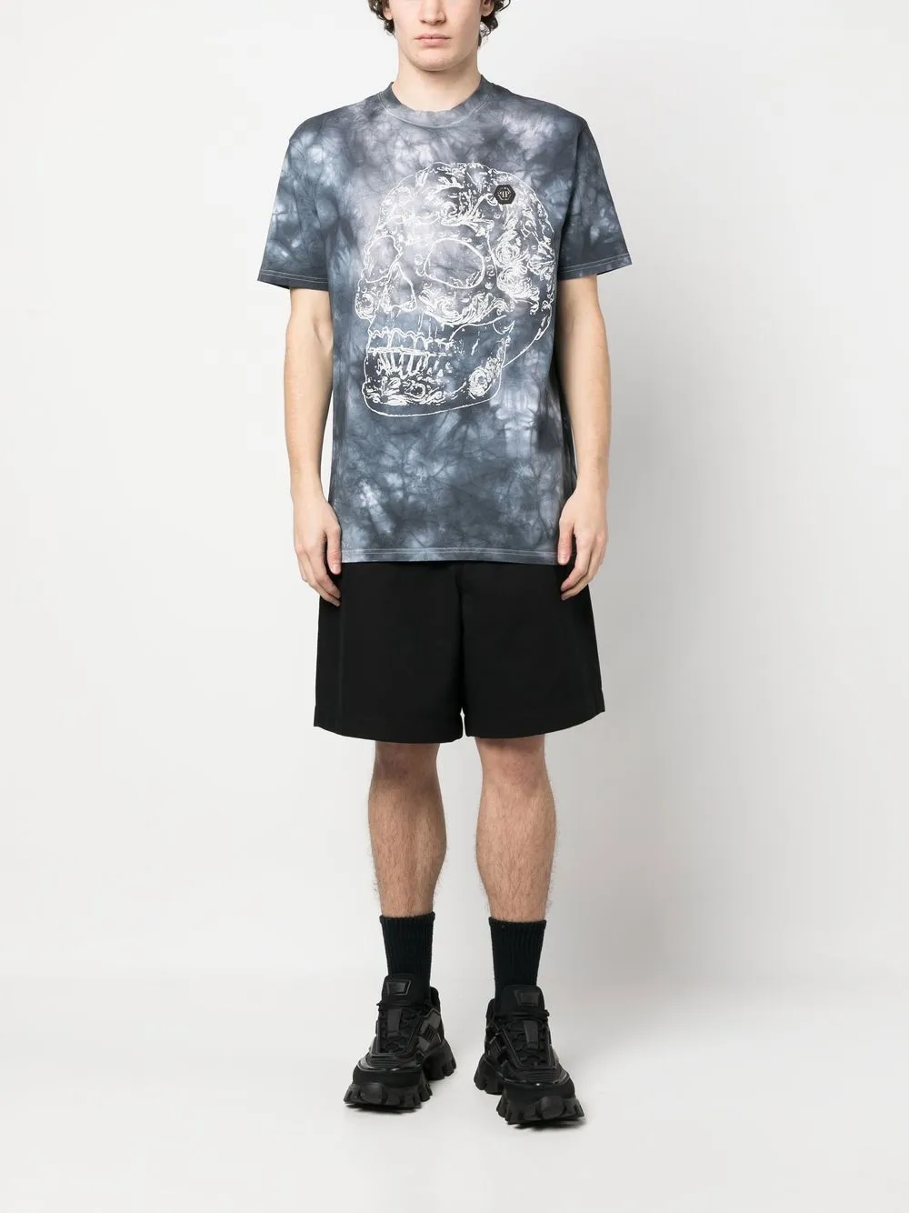Philipp Plein T-shirt met tie-dye - Zwart