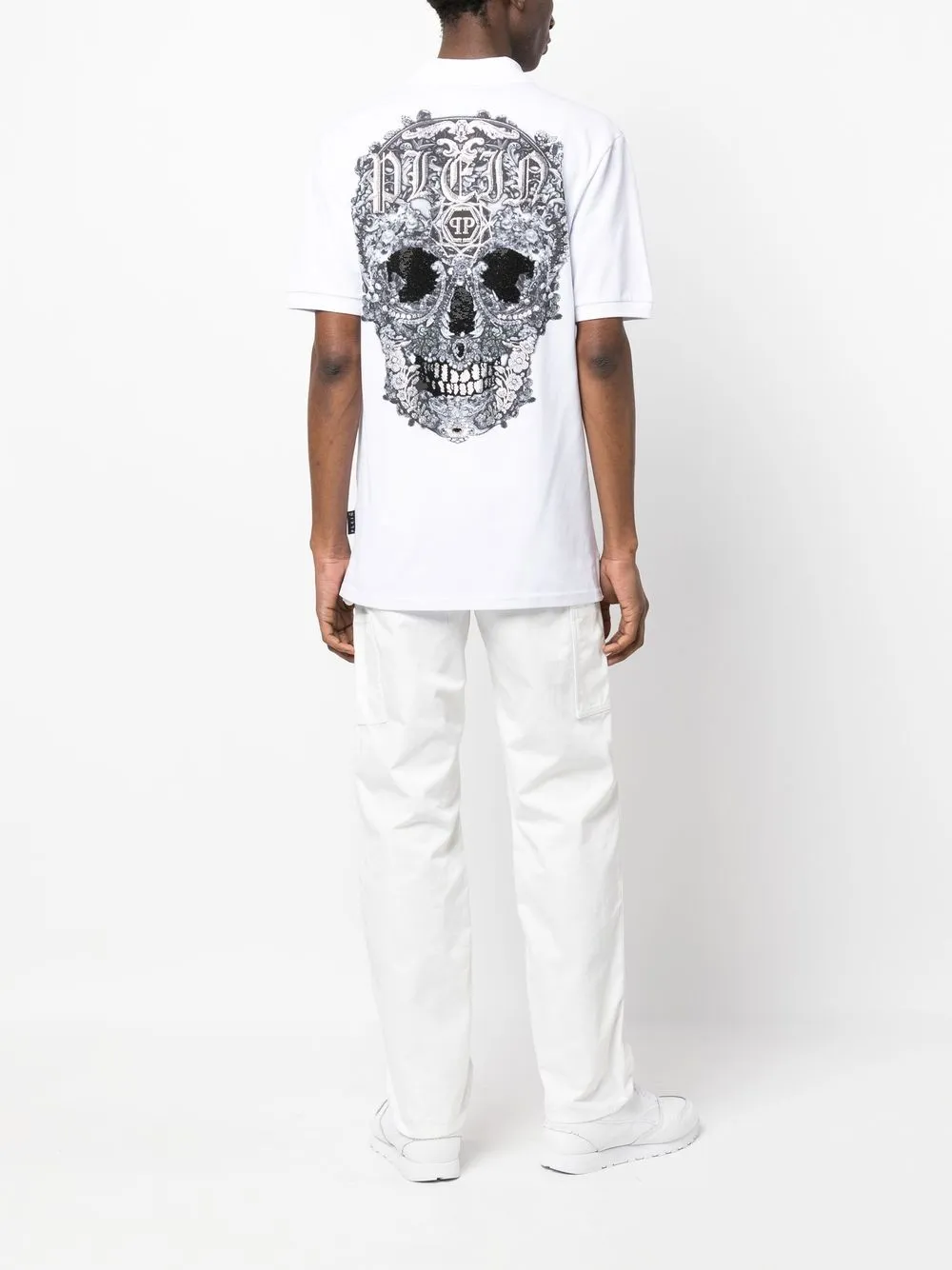 Philipp Plein Poloshirt met doodskopprint - Wit