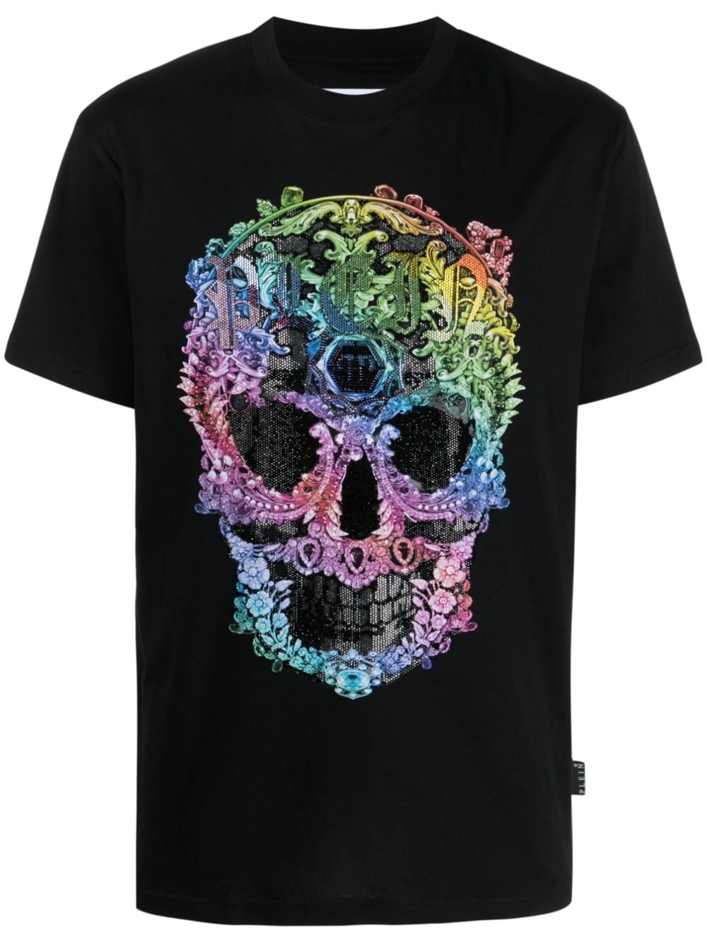 Philipp Plein Rhinestone-embellished Skull-print T-shirt In Black
