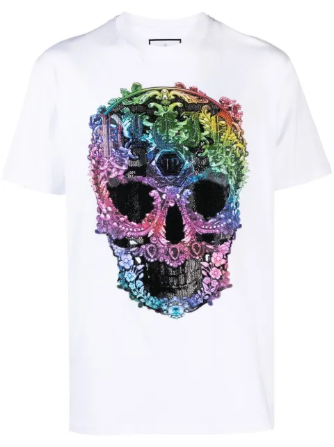 Philipp Plein rhinestone-embellished skull-print T-shirt Men