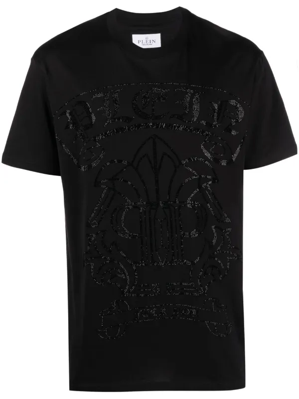 Philipp Plein sequin embellished T shirt Black FARFETCH AO