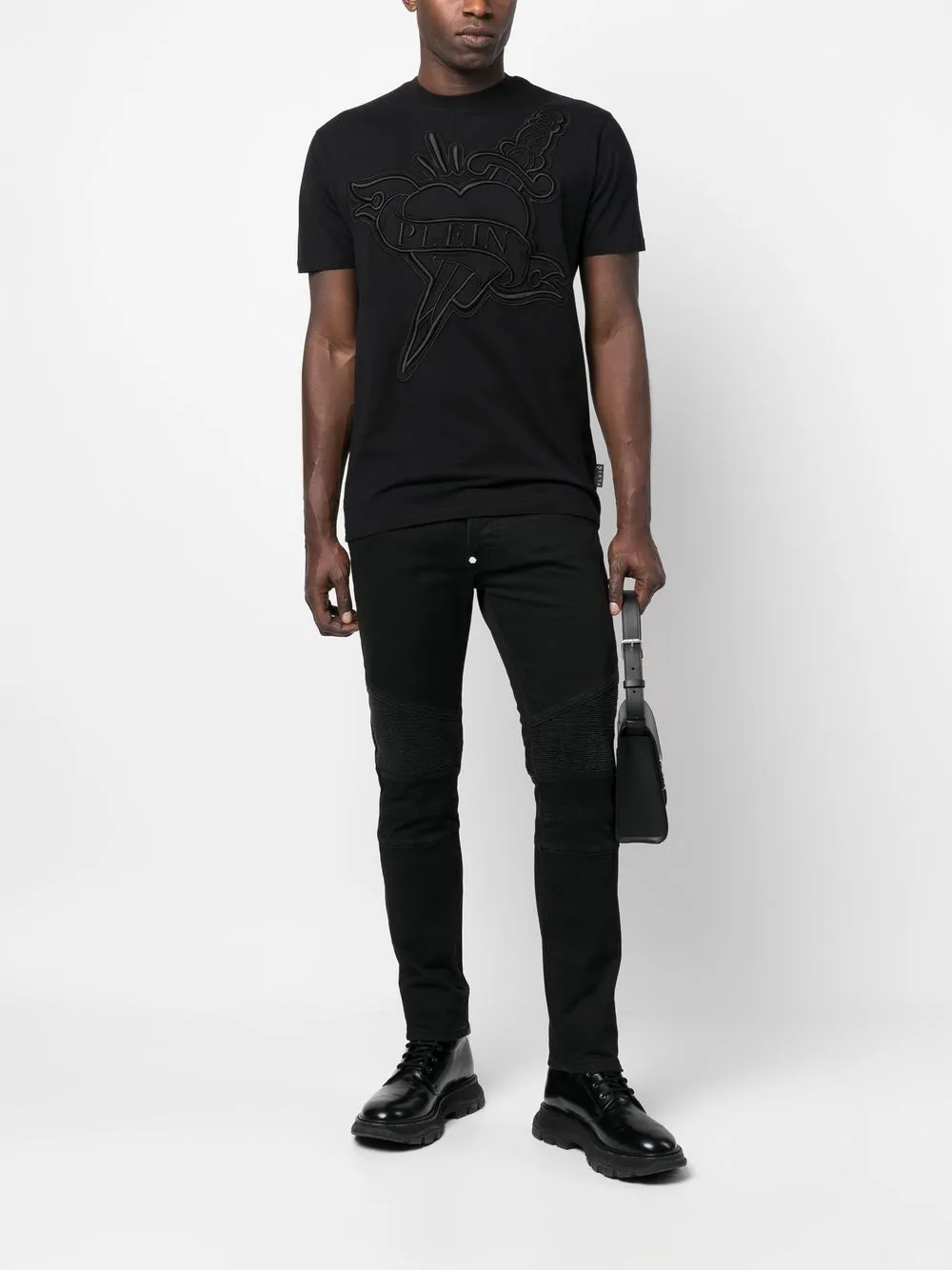 Philipp Plein T-shirt met ronde hals - Zwart
