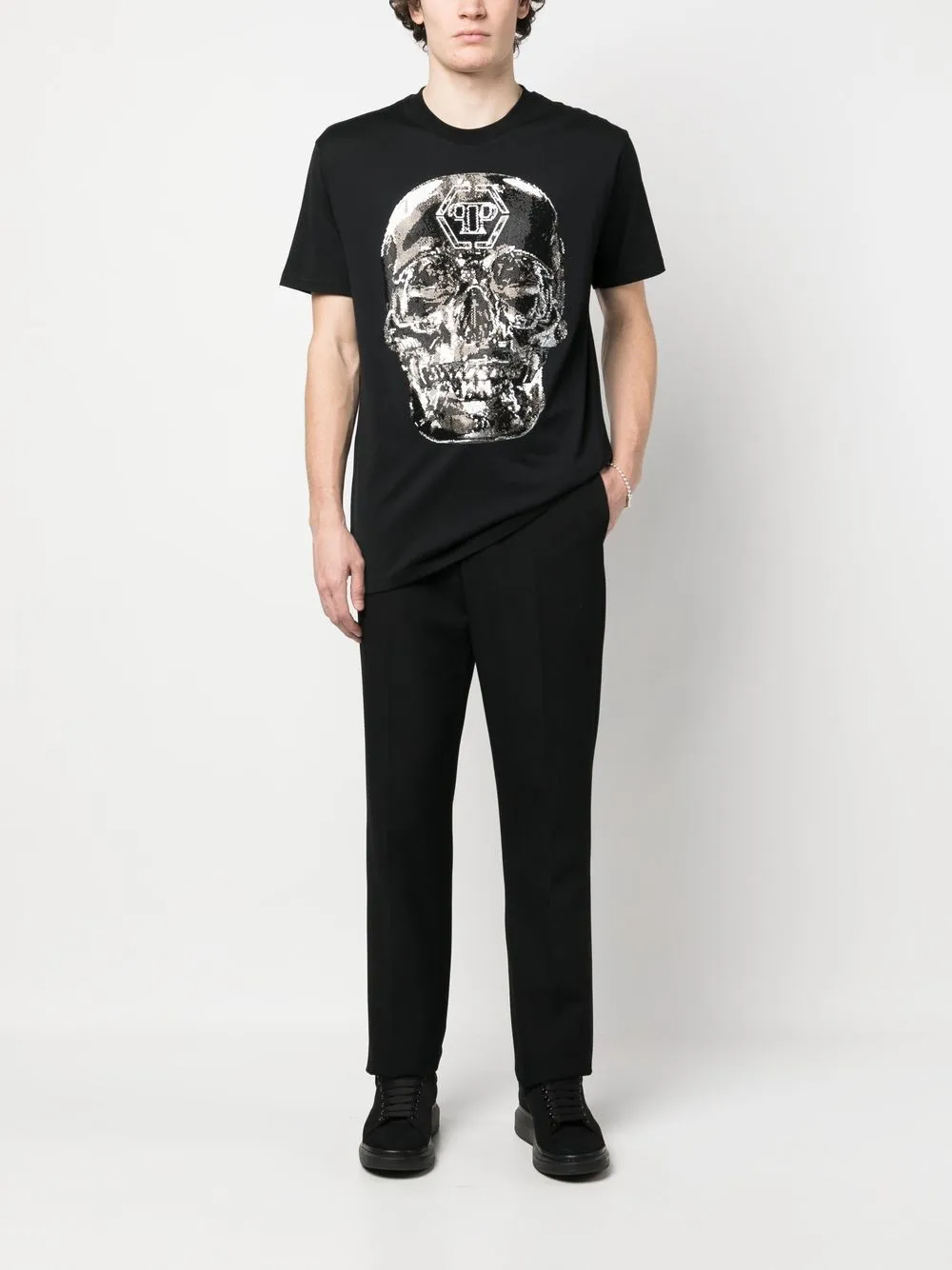 Philipp Plein Katoenen T-shirt - Zwart
