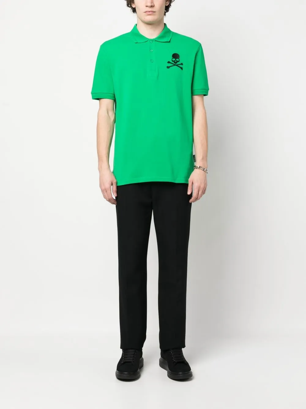 Philipp Plein Poloshirt van gerecycled polyester - Groen