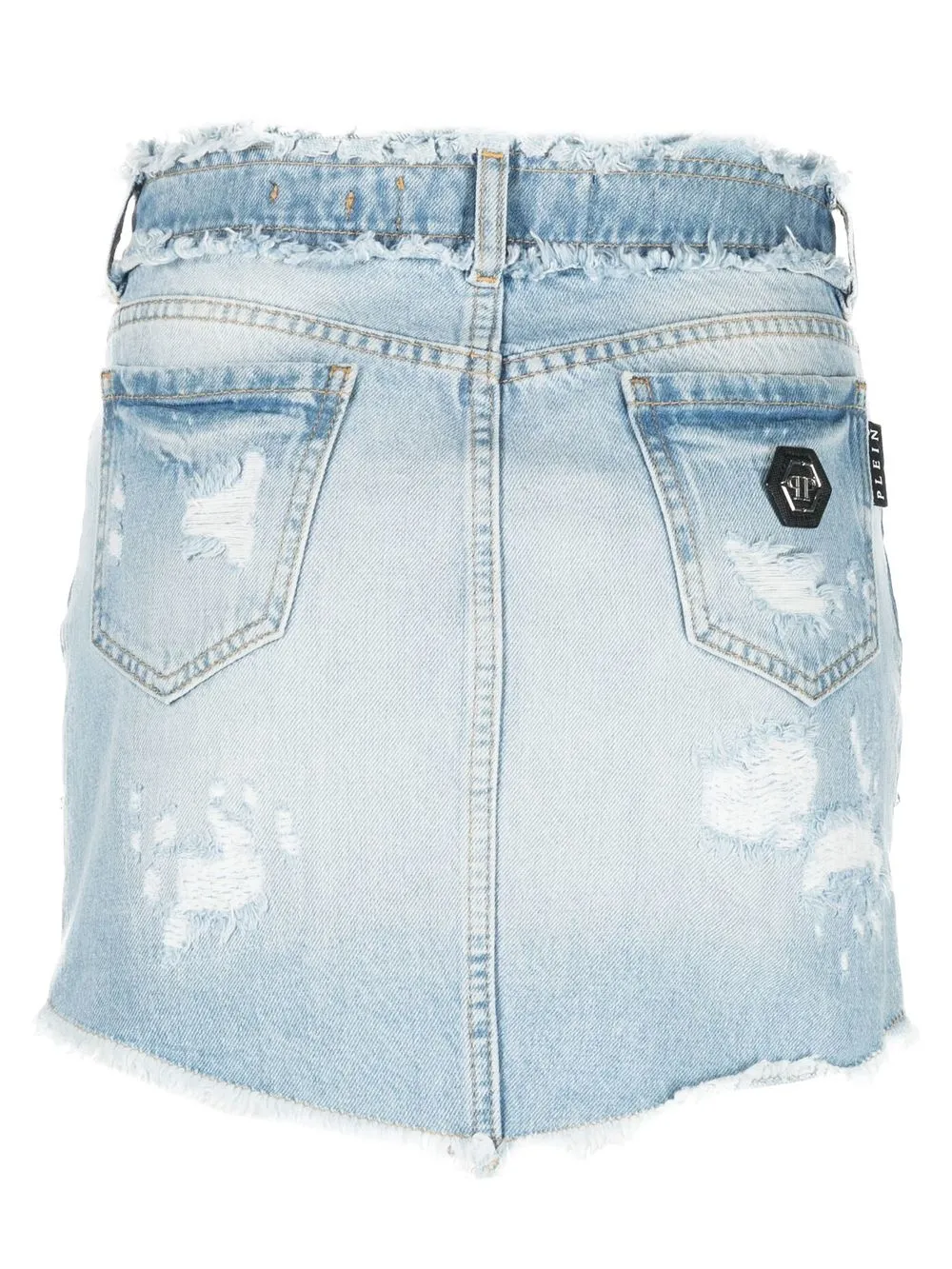 Philipp Plein Mini-rok verfraaid met kristallen - Blauw