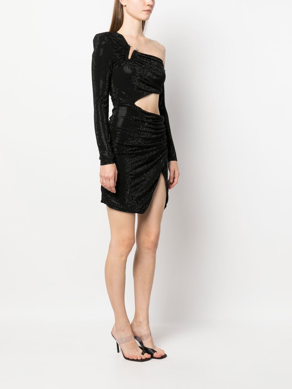 Shop Philipp Plein Rhinestone Cut-out Dress In Black