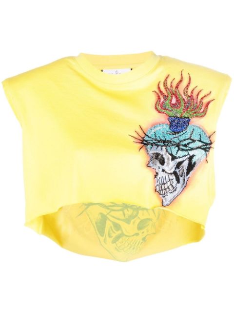 Philipp Plein Love Tattoo cropped T-shirt Women