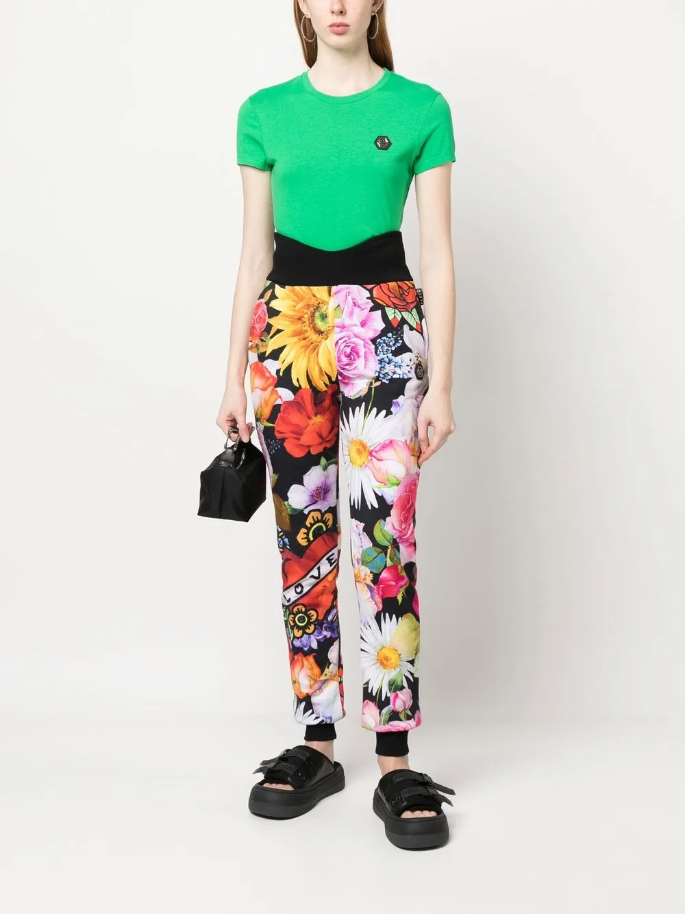 Philipp Plein T-shirt met logoplakkaat - Groen