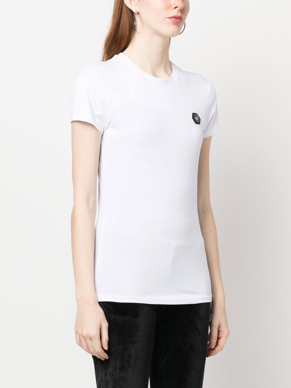 Shop Philipp Plein Sexy Pure Stretch-cotton T-shirt In White