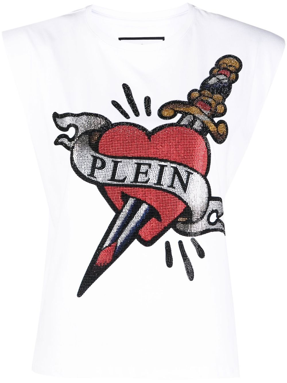 Philipp Plein Top Mit Logo-print In White