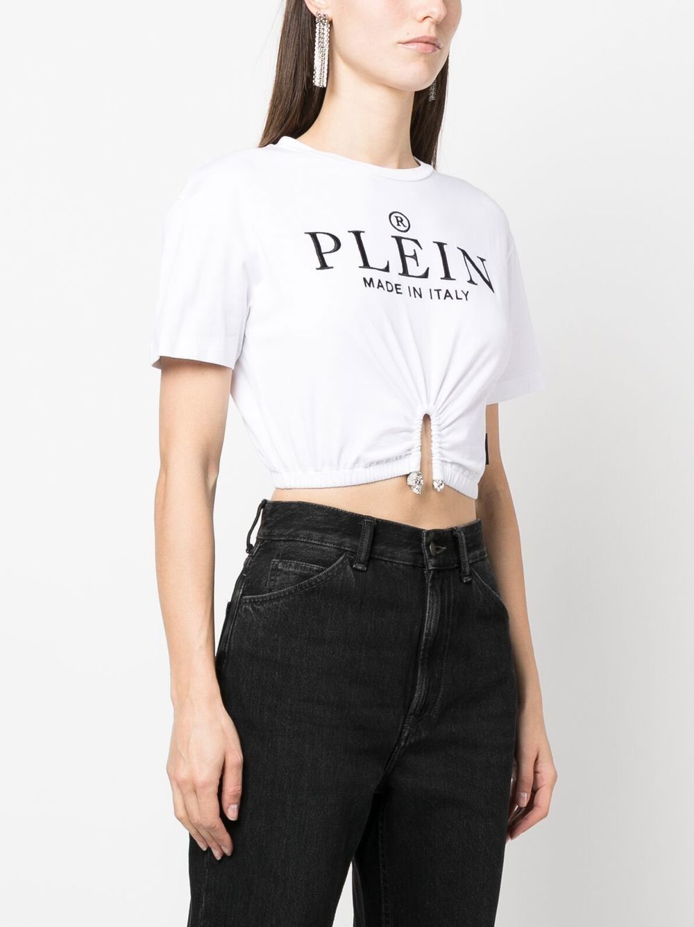 Philipp Plein embroidered-logo cropped T-shirt Women