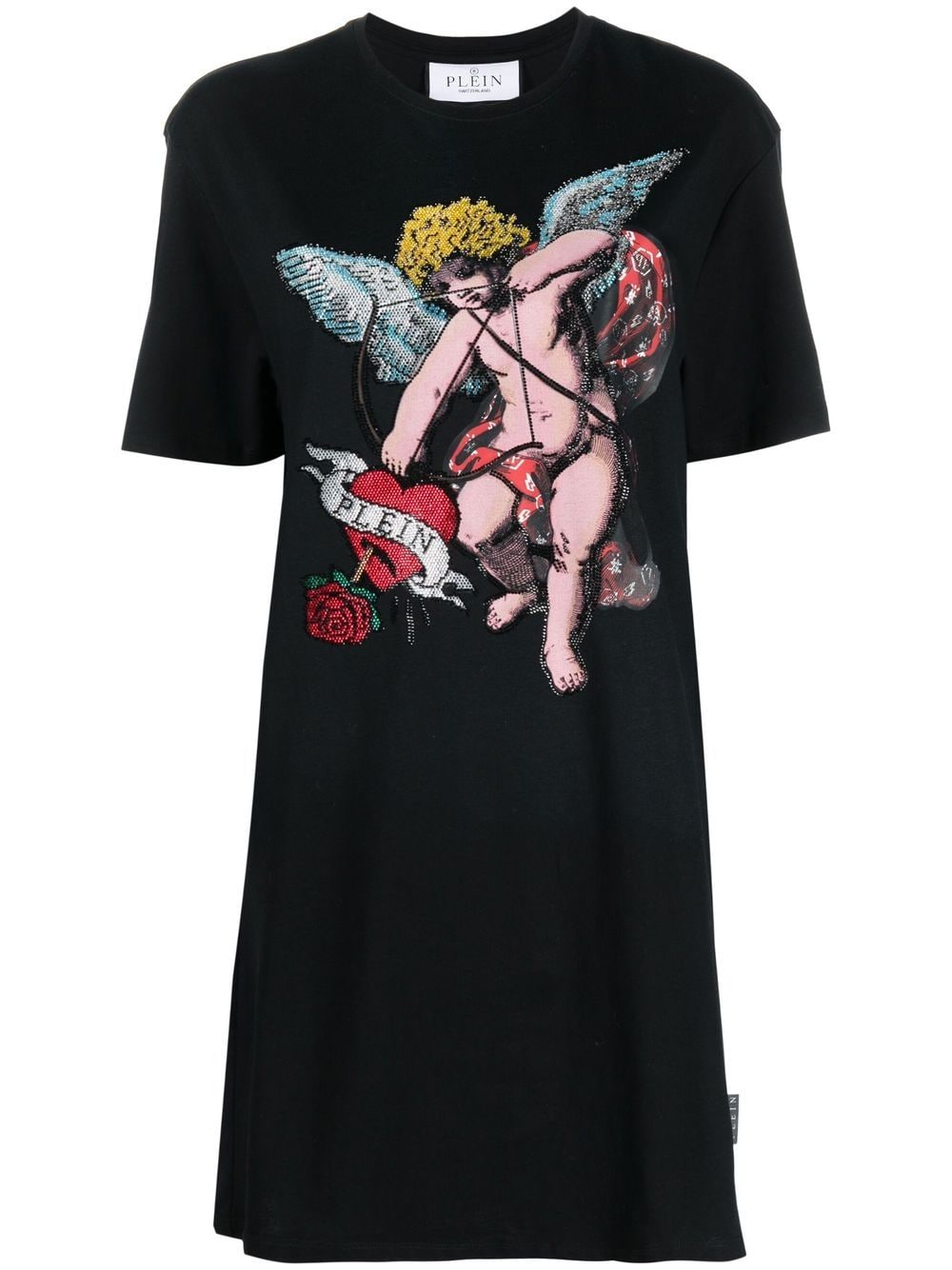 Philipp Plein Love Angel T-shirtkleid In Black