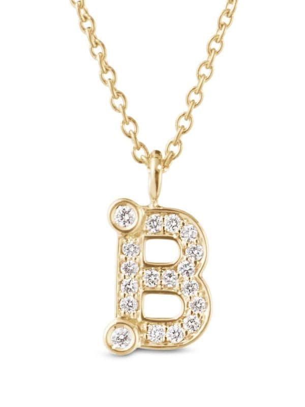 Sophie Bille Brahe 18kt Yellow Gold Petite B Pendant Necklace