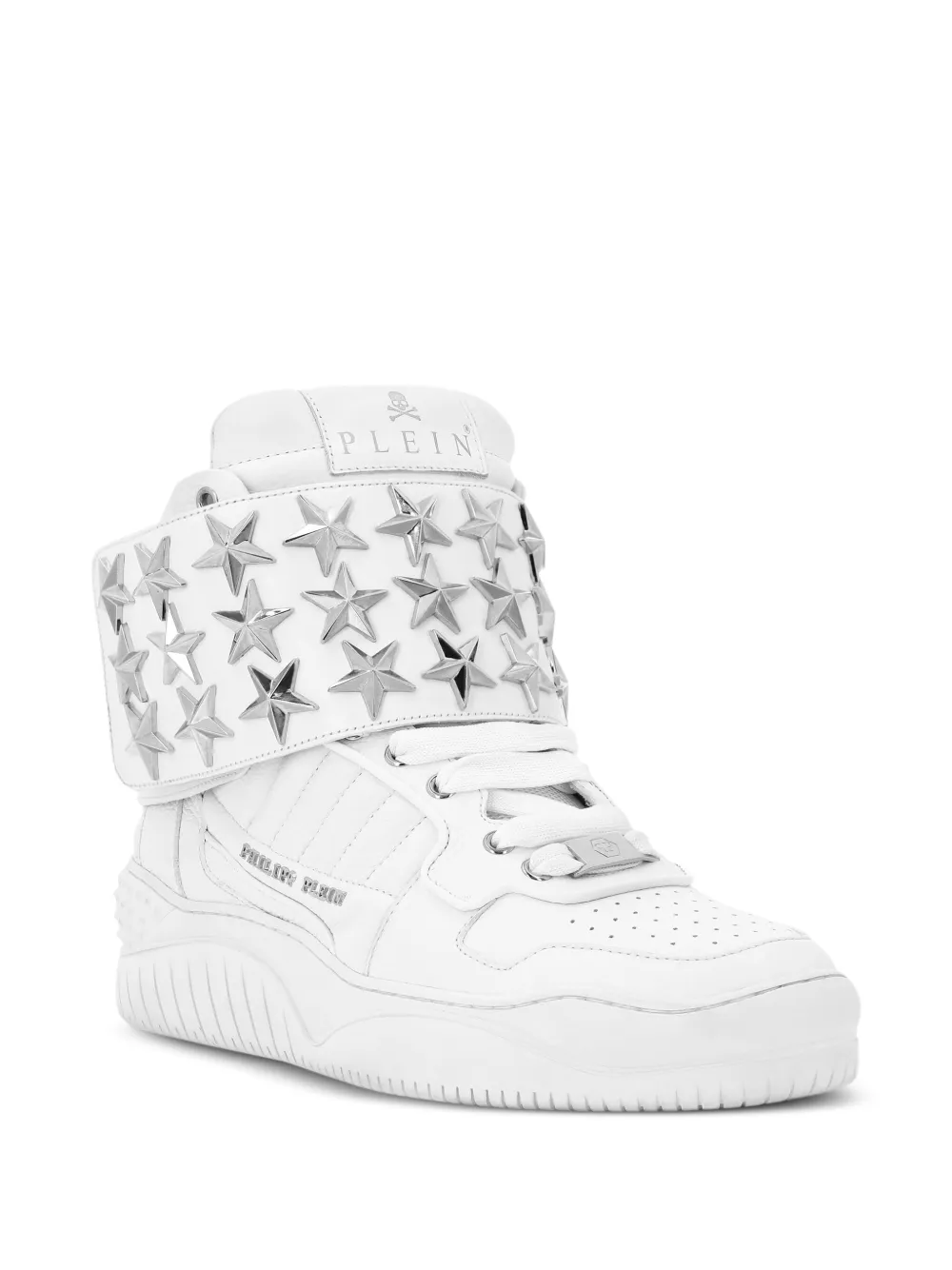Philipp Plein Thunder high-top sneakers met sterren Wit
