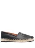 Philipp Plein logo-plaque leather espadrilles - Black