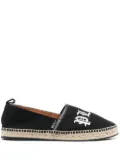 Philipp Plein logo-print canvas espadrilles - Black