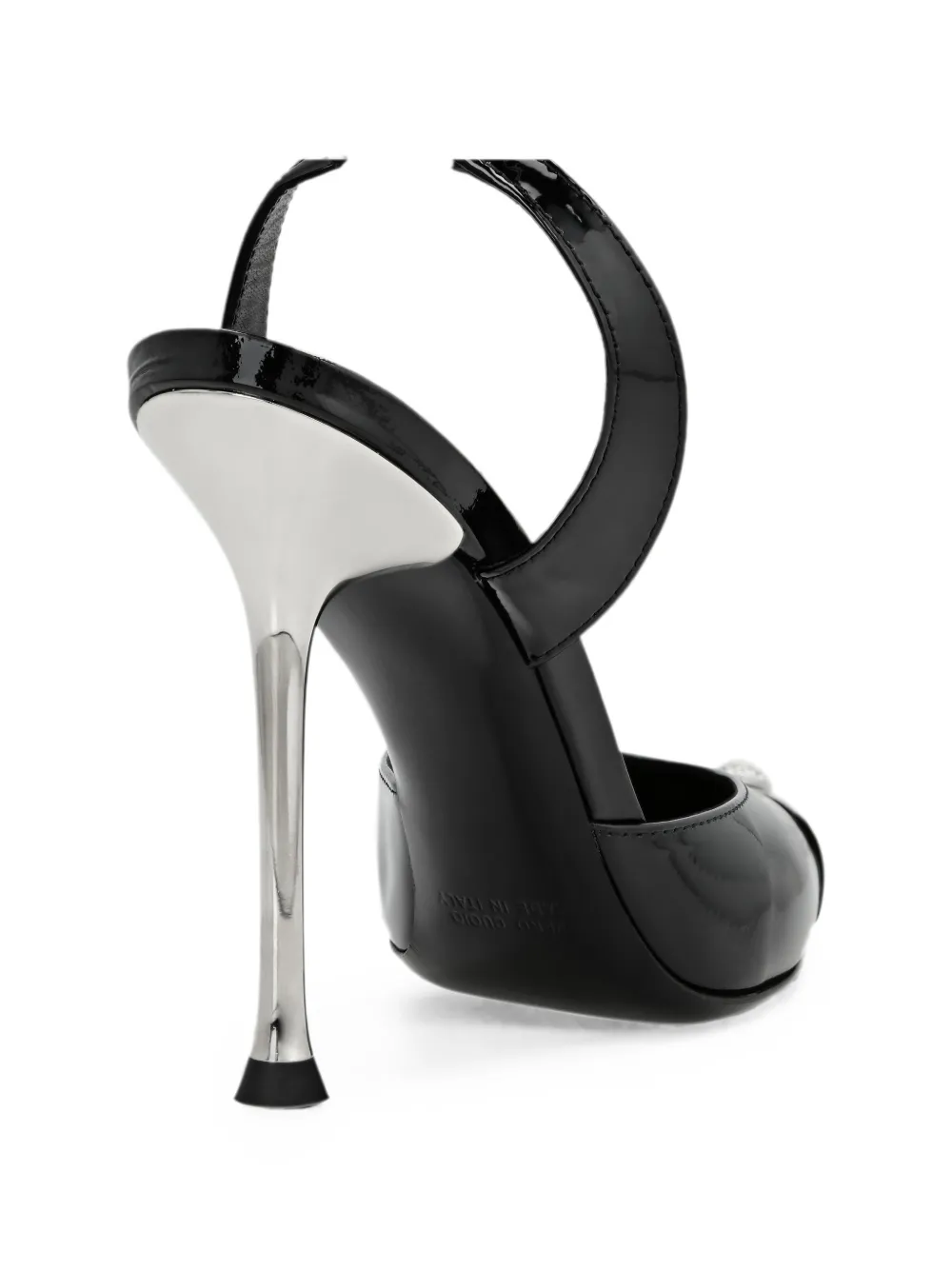 Philipp Plein crystal-skull slingback pumps Zwart