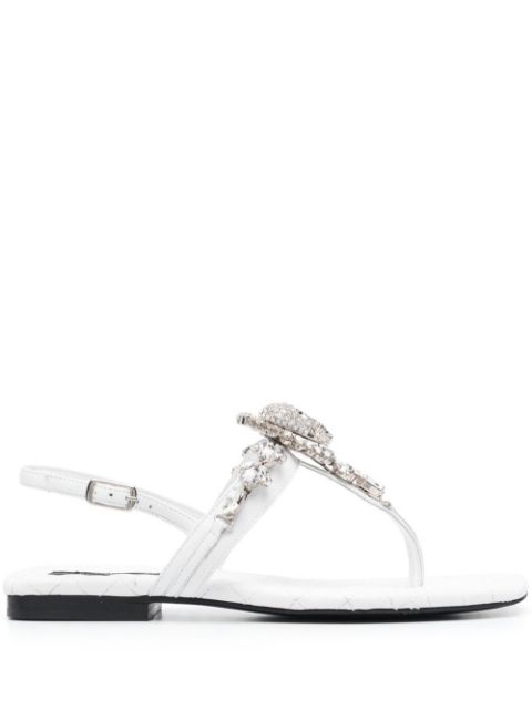 Philipp Plein crystal skull flat sandals Women