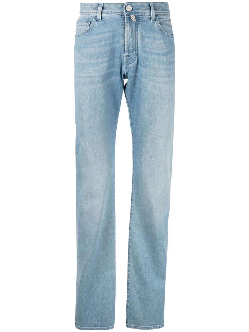 Shop Billionaire Mid Rise Straight Leg Jeans In Blue