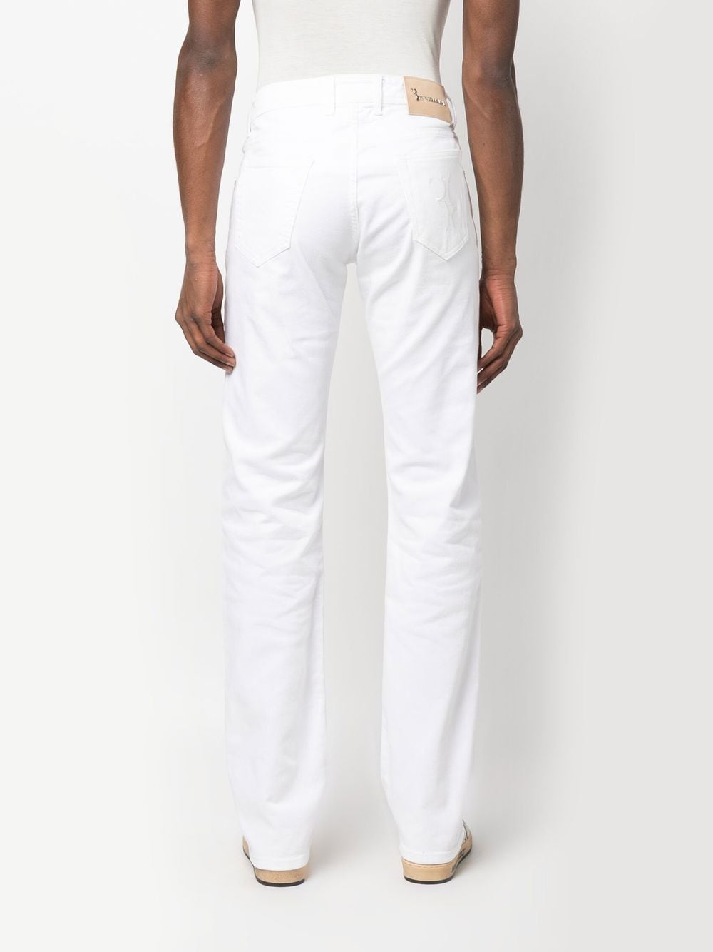 Shop Billionaire Mid Rise Straight Leg Jeans In White