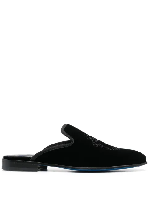 Billionaire embossed-logo slip-on loafers