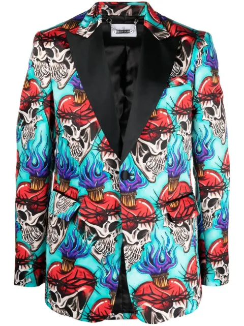 Philipp Plein skull-print blazer Men