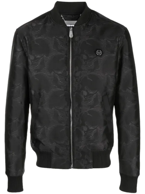 Philipp Plein graphic-print acetate bomber jacket 