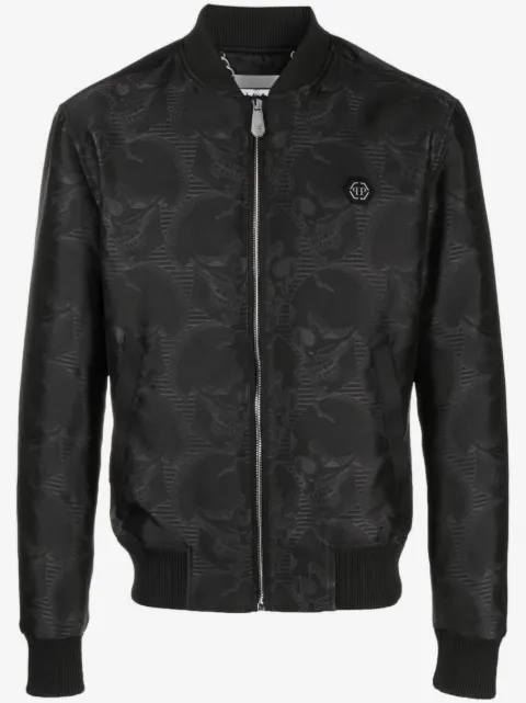 Philipp Plein graphic-print acetate bomber jacket