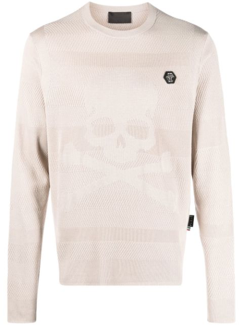 Philipp Plein Silk Skull Bones Pullover Men