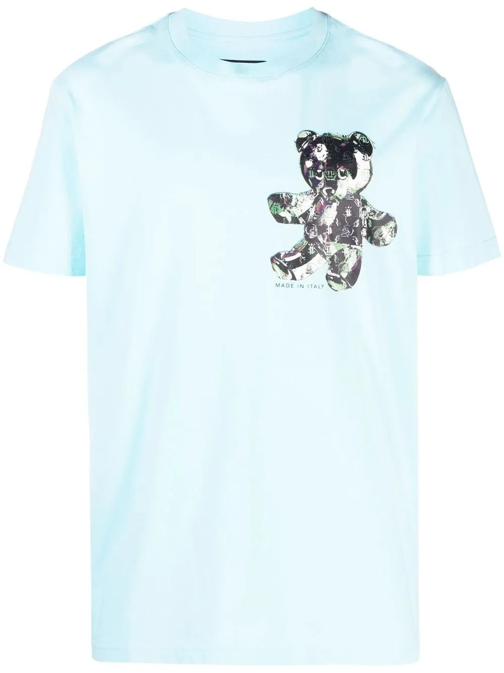 Philipp Plein Teddy Glass-print cotton T-shirt - Blue
