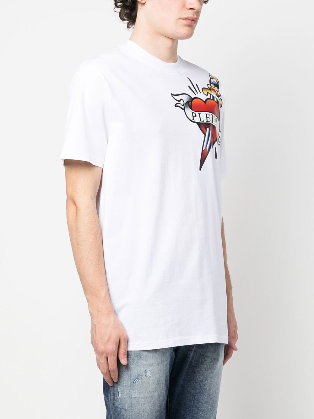 Shop Philipp Plein Graphic-print T-shirt In White