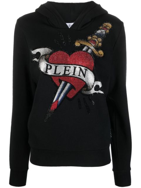 Philipp Plein crystal-embellished logo hoodie Women