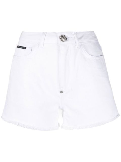 Philipp Plein crystal-embellished denim shorts Women