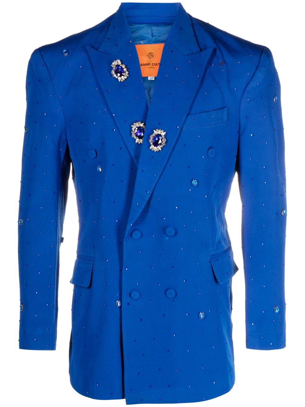 Orange Culture Blue Stone Double-breasted Blazer