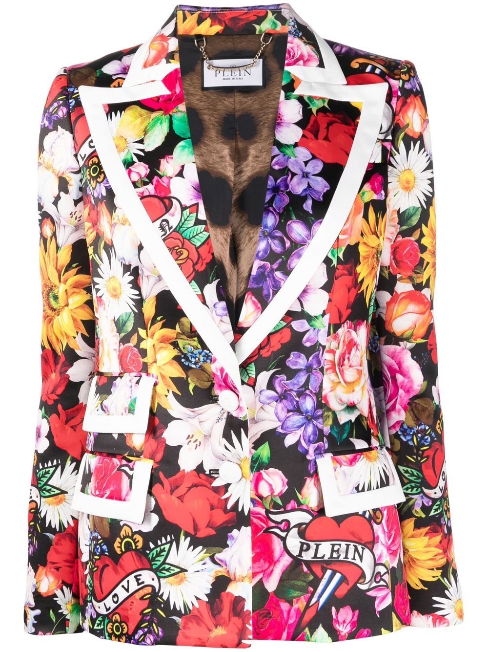 FAFWYP Womens Fahion Lapel Oversized Blazers Casual Floral Flowers