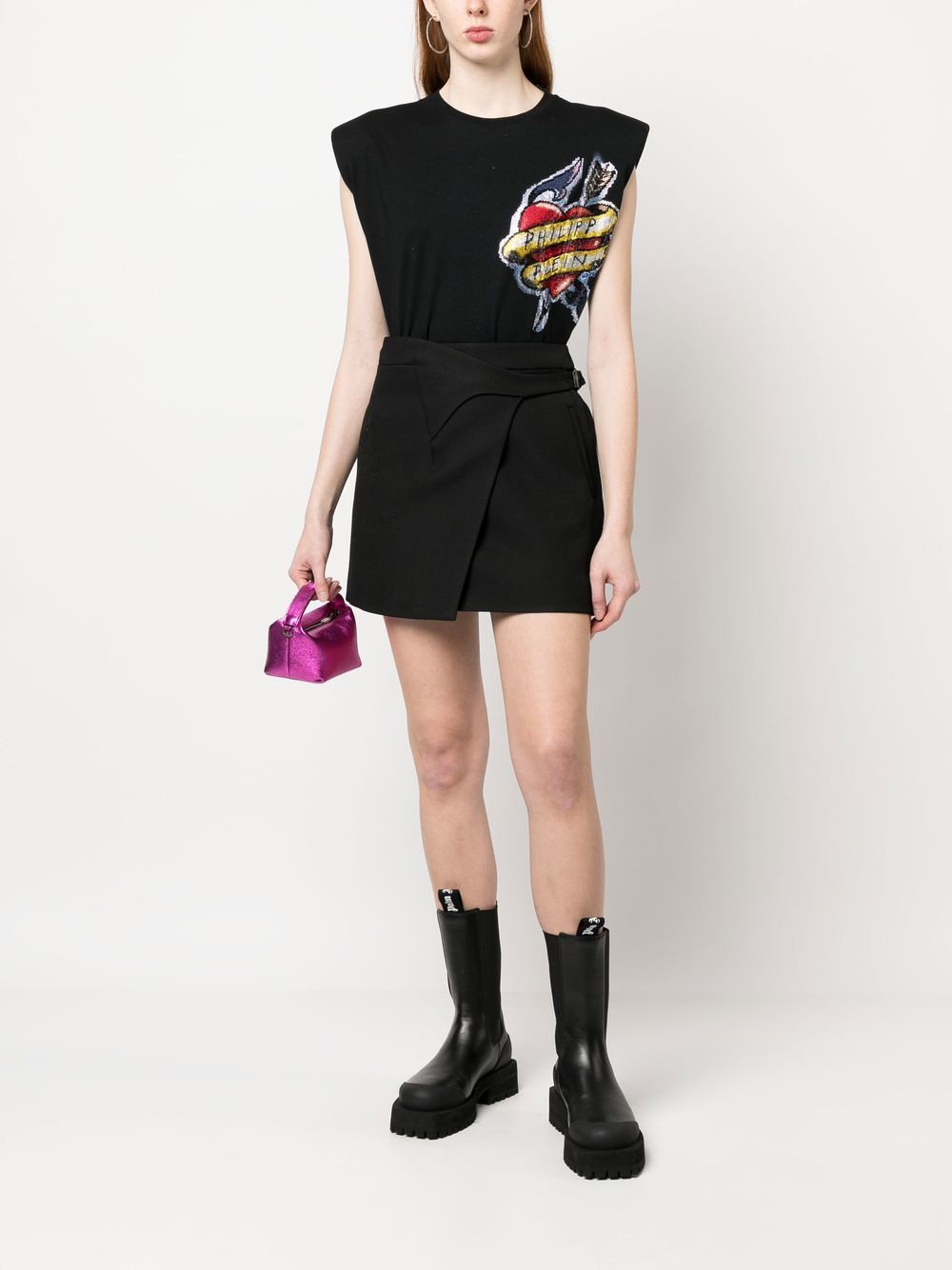 Shop Philipp Plein Rhinestone-embellished Sleeveless T-shirt In Black