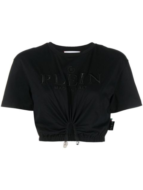 Philipp Plein embroidered-logo cropped T-shirt Women