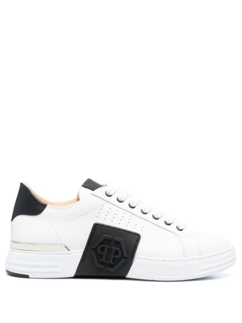 Philipp Plein leather logo-patch sneakers Men