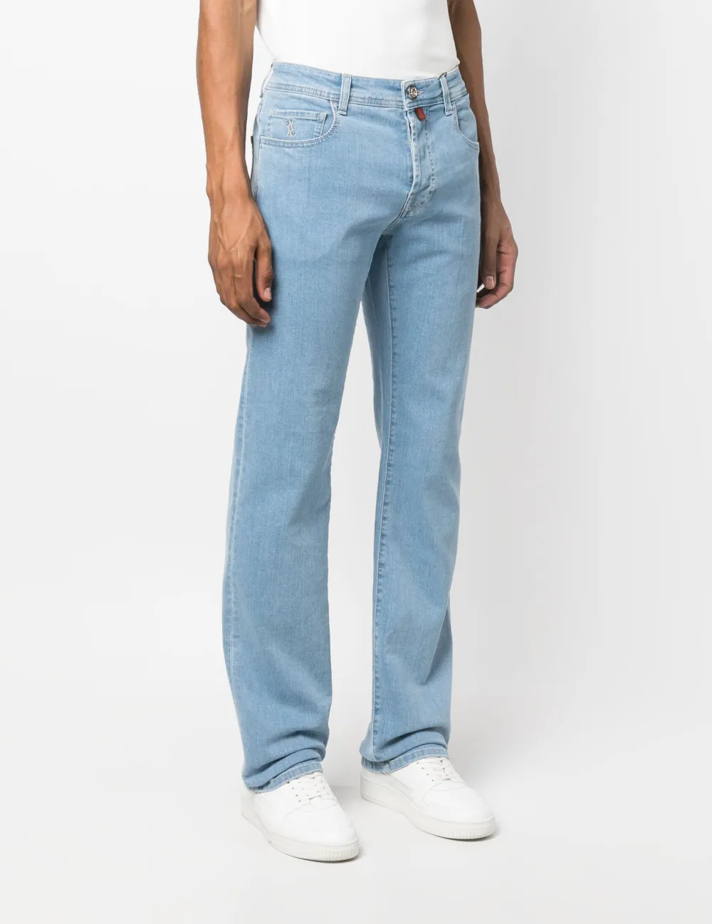 Shop Billionaire Mid-rise Straight-leg Jeans In Blue