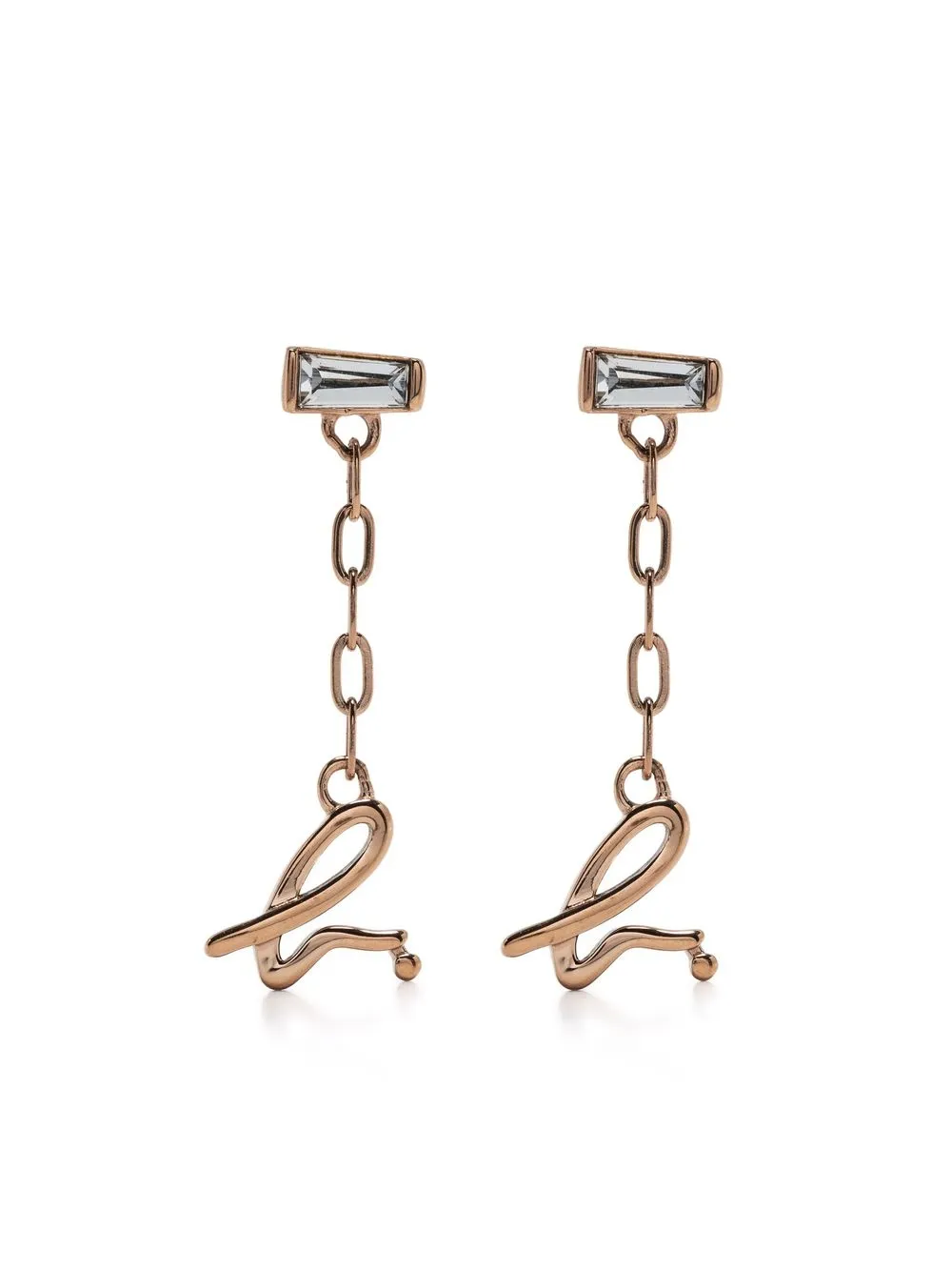 

agnès b. drop logo-pendant earrings - Gold