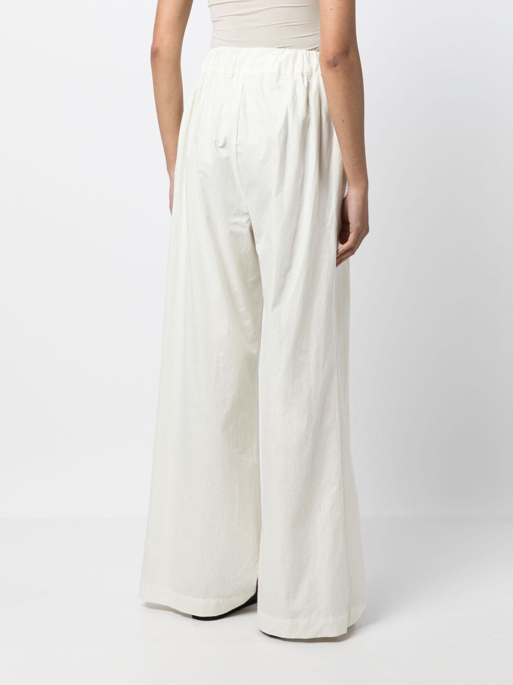 Shop Bondi Born Portici Wide-leg Cotton Trousers In White