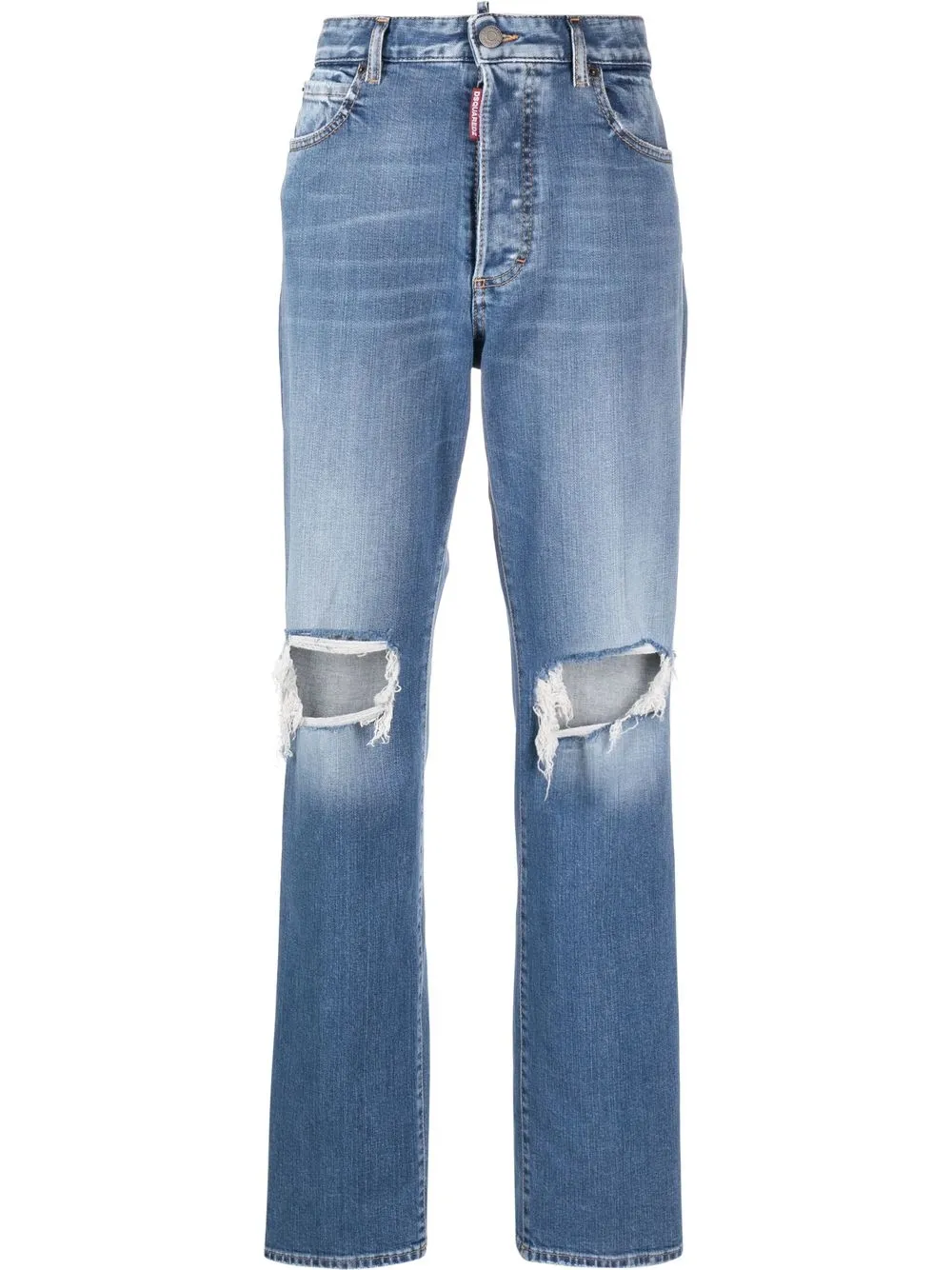 

Dsquared2 distressed straight-leg jeans - Blue