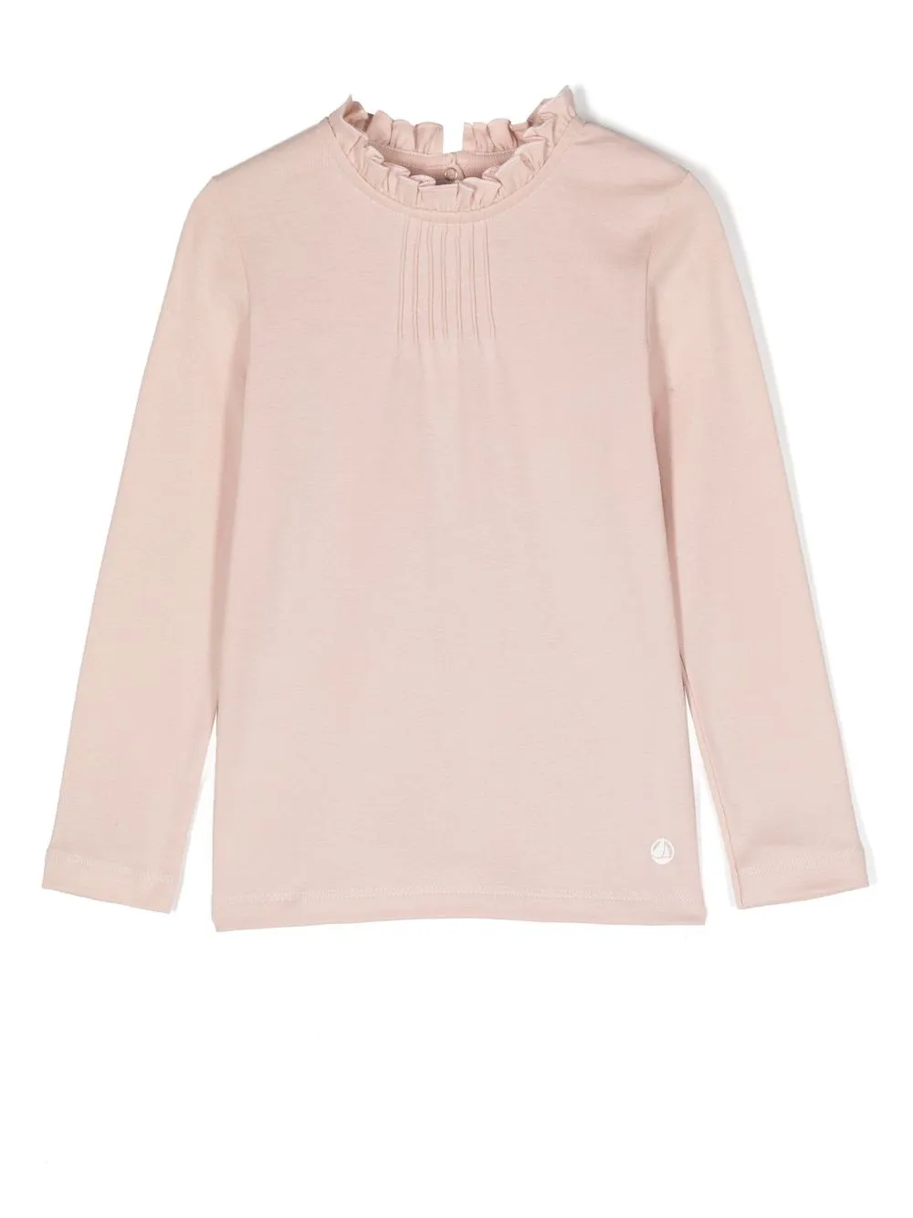 

Petit Bateau ruffle-collar long-sleeve T-shirt - Pink